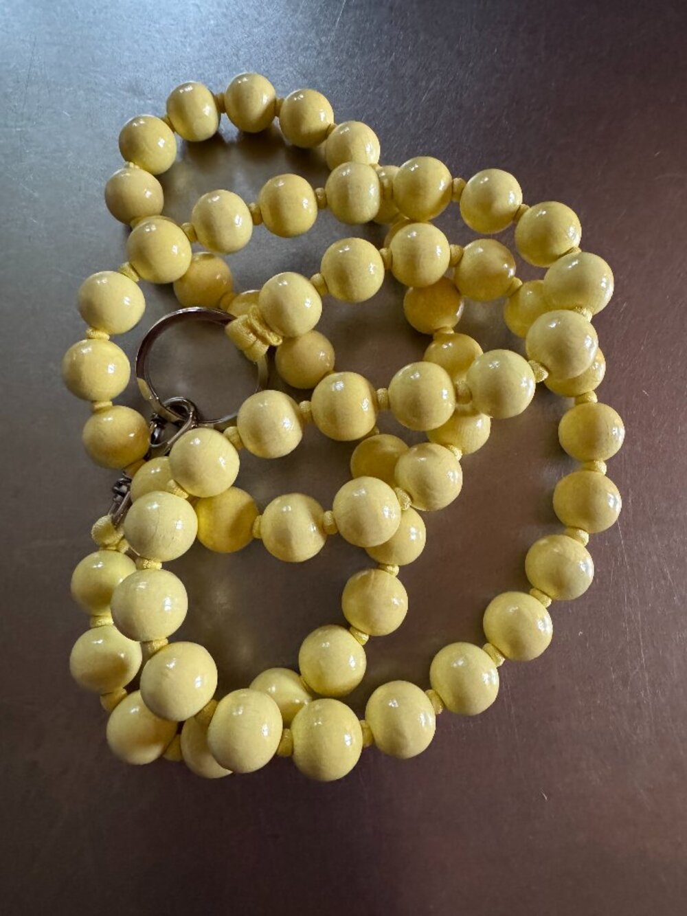 Ina Siefert phone lanyard necklace pastel yellow LARGE beads